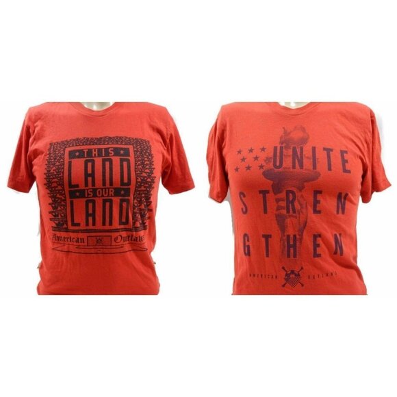American Apparel American Outlaws T-Shirt Mens S Lot of 2 Short Sleeve Red - Picture 1 of 8
